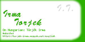 irma torjek business card